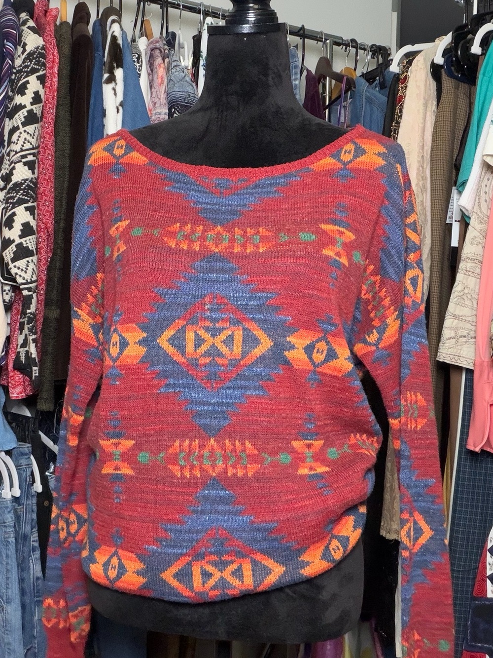 Denim & Supply Ralph Lauren Southwest Aztec Sweater Medium Boho Western Cotton